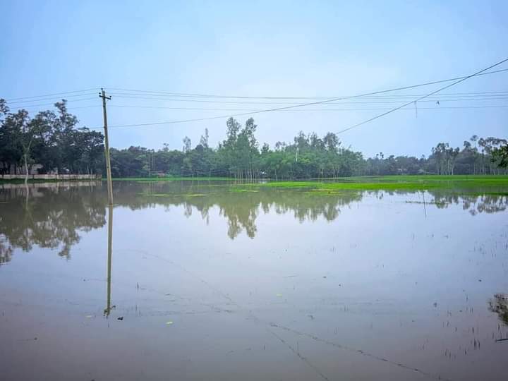 আত্রাই নদীতে বেড়েছে পানি কৃষকের কপালে চিন্তার ভাঁজ