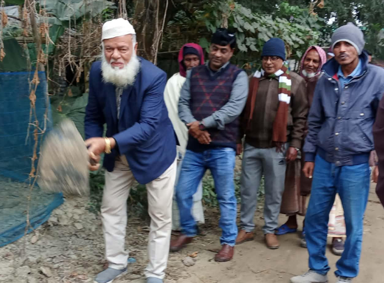 আত্রাইয়ে ইটের সোলিং রাস্তা নির্মাণের উদ্বোধন