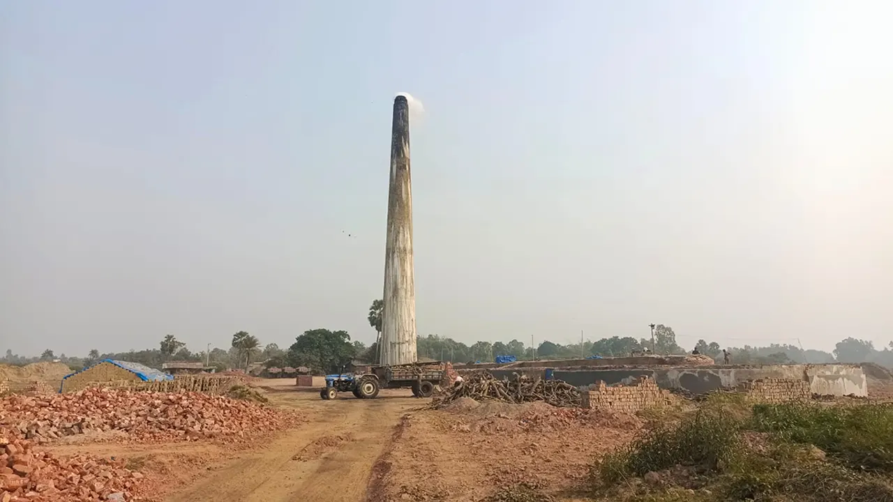 অবৈধ ইটভাটায় পুড়ছে কাঠ গিলে খাচ্ছে ফসলি জমি