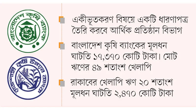 কৃষি ব্যাংক ও রাকাব একীভূত করার চিন্তা