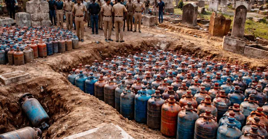এবার কবরস্থান থেকে উদ্ধার হলো ৪১৪ গ্যাস সিলিন্ডার