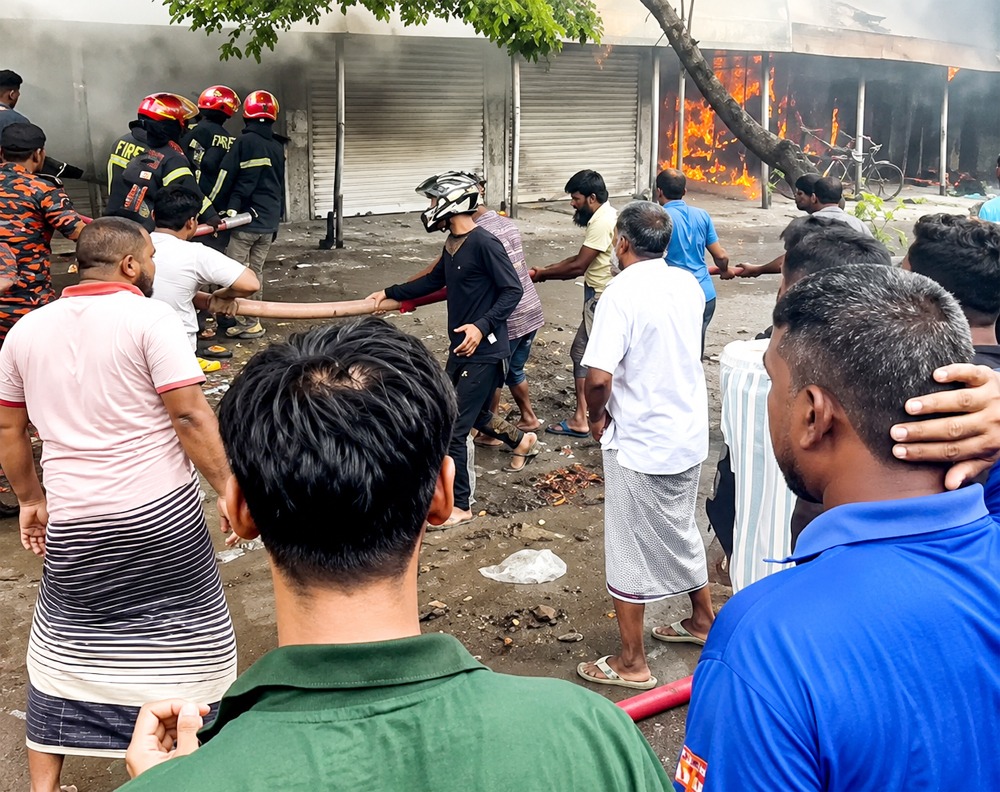 কাশিয়ানীতে আগুনে পাঁচ দোকান পুড়ে ছাই
