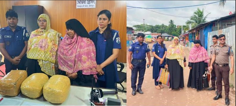 চাঁদপুর লঞ্চঘাটে নৌ পুলিশের অভিযানে ৯ কেজি গাঁজাসহ দুই নারীকে আটক