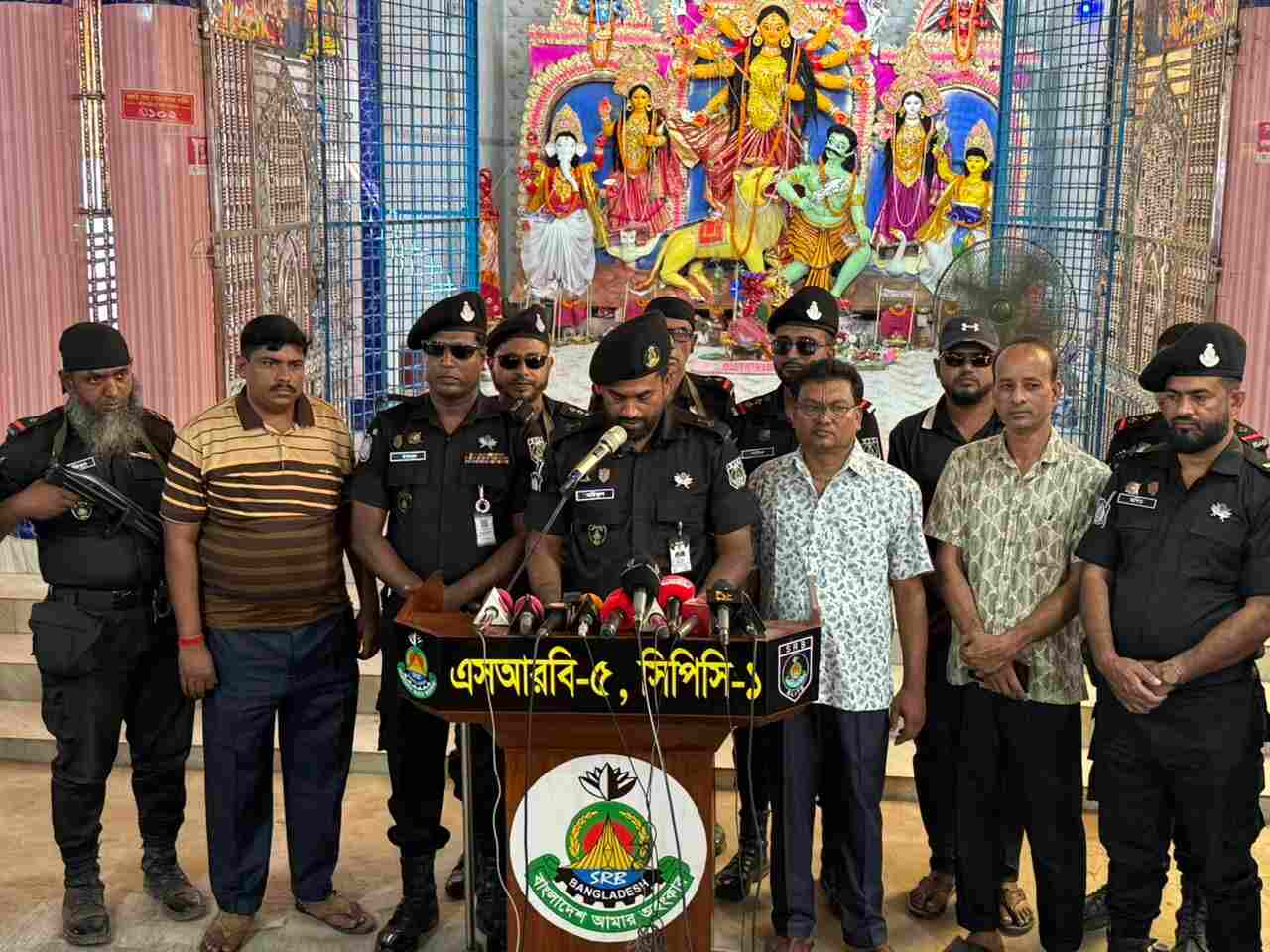 দুর্গাপূজামণ্ডপ পরিদর্শন ও এসআরবি-৫-এর প্রেস ব্রিফিং