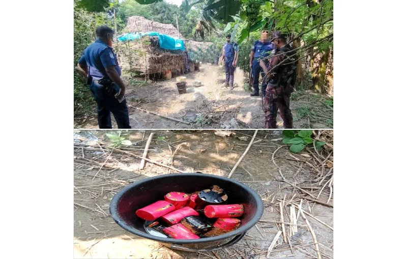 চাঁপাইনবাবগঞ্জ সীমান্তে ৫৩ বিজিবি’র যৌথ অভিযানে ১৯টি ককটেল সদৃশ বস্তু জব্দ।